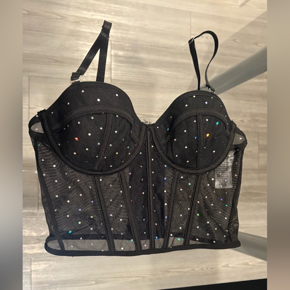 H&M Black Mesh Bustier